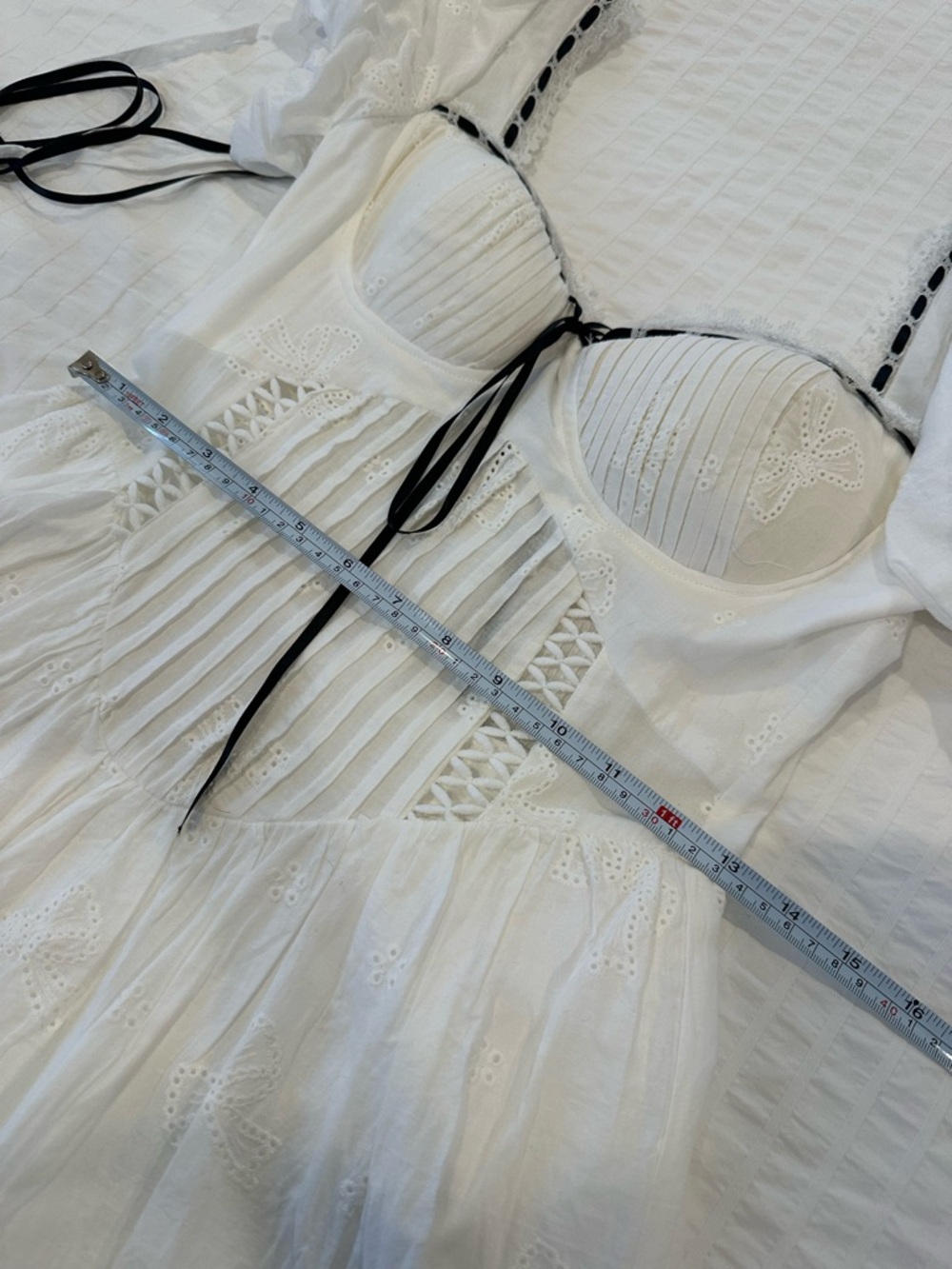 White Ribbon Mini Dress - Picture 7 of 9